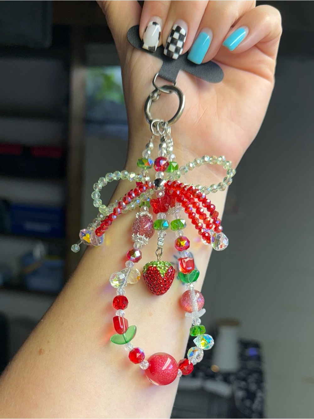 Strawberry & Bow Phone Wristlet/Charm